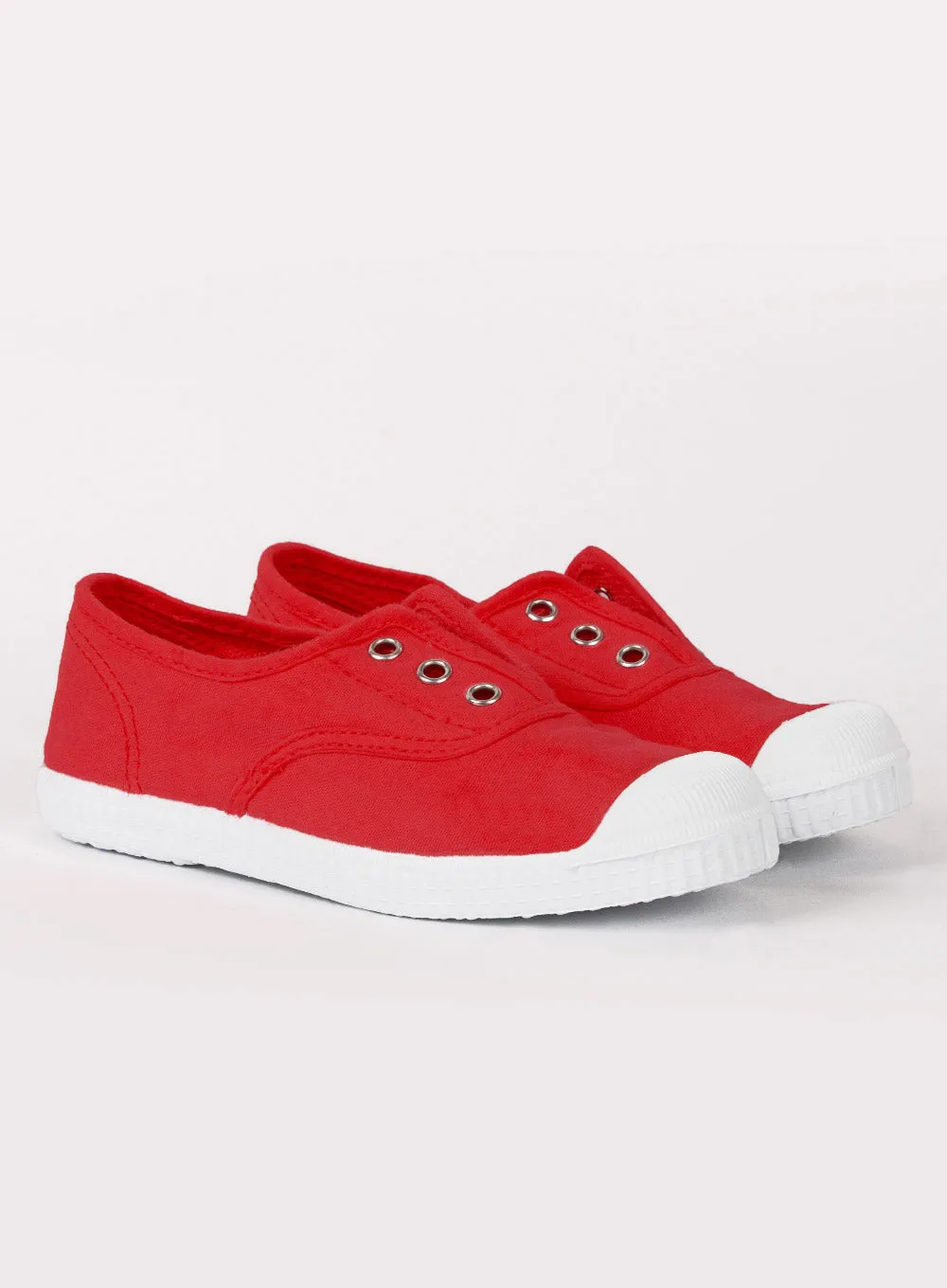 Hampton Canvas Plum Plimsolls in Red