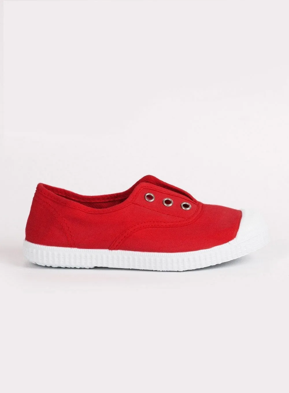 Hampton Canvas Plum Plimsolls in Red