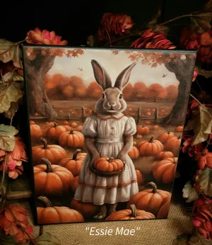 #HGC1059 Harvest Rabbit 🐇 "ESSIE MAE" 8x10 Canvas Print