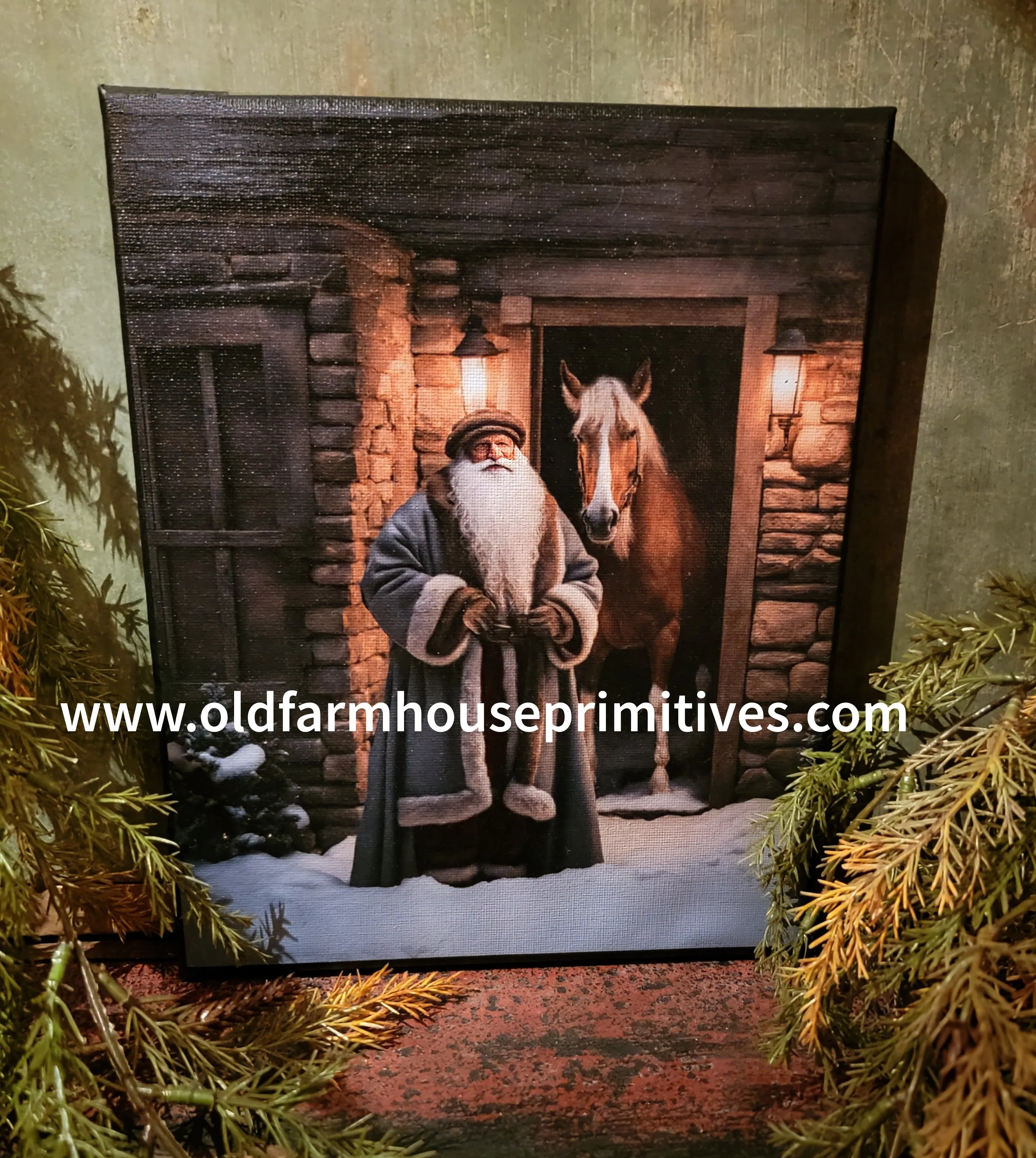 #HGC1069 Olde World Santa & Horse 🐎 8x10 Canvas Print