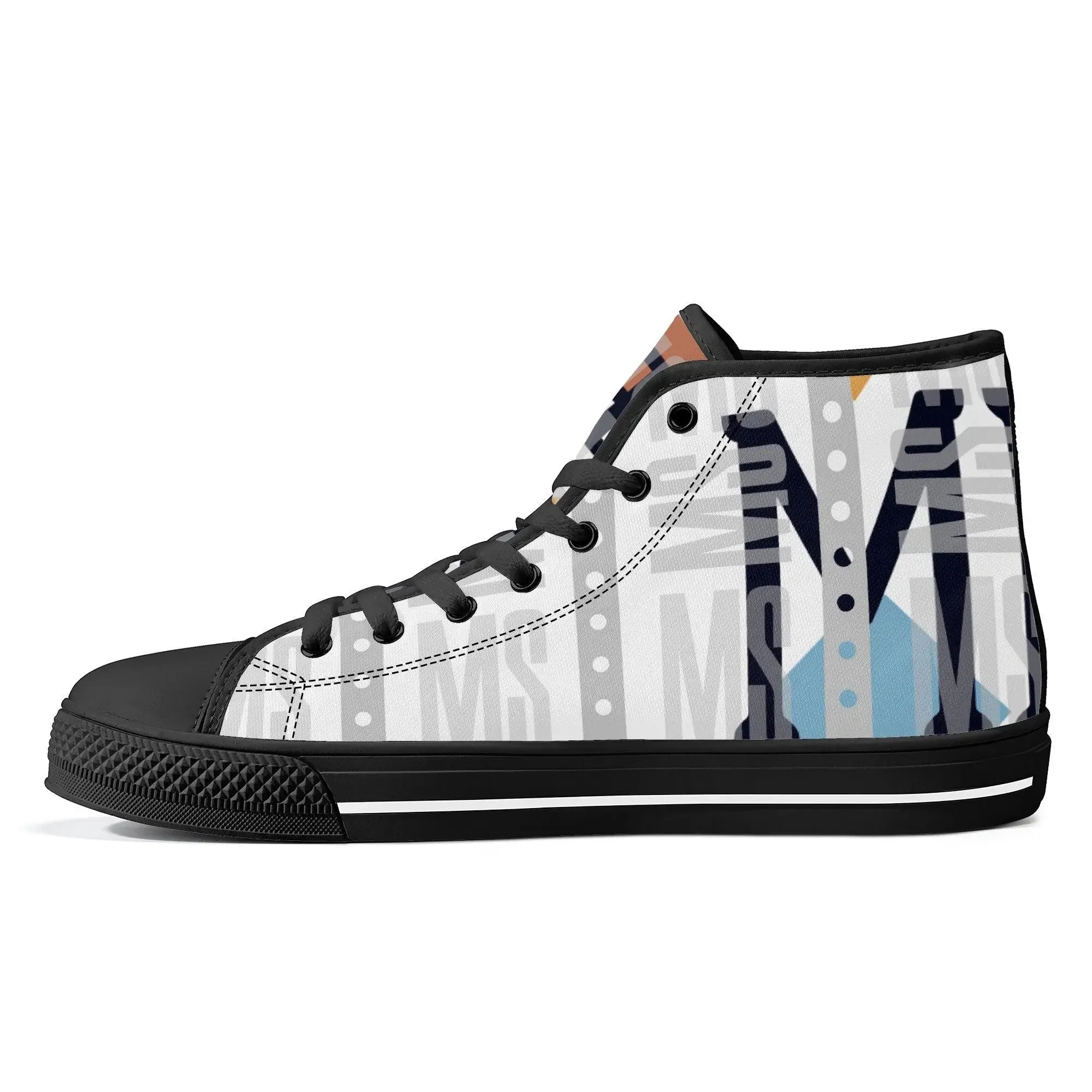 High-Top Misha Men Canvas Shoes - Black