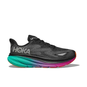 HOKA | Women's Clifton 9 GORE-TEX Running Shoes - Black/Electric Aqua