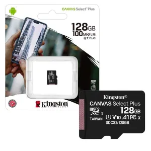 Kingston Canvas Select Plus - Flash Memory Card - 128 Gb - A1 / Video Class V10 / Uhs Class 1 / Class10 - Microsdxc Uhs-