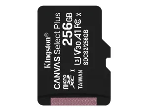 Kingston Canvas Select Plus - Flash Memory Card - 256 Gb - A1 / Video Class V30 / Uhs Class 3 / Class10 - Microsdxc Uhs-