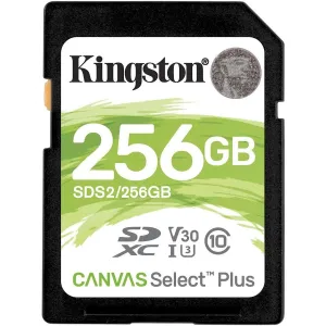 Kingston Canvas Select Plus - Flash Memory Card - 256 Gb - Video Class V30 / Uhs-I U3 / Class10 - Sdxc Uhs-I