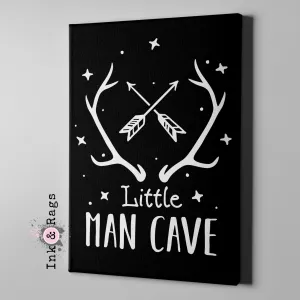 Little Man Cave Black Gallery Wrapped Canvas