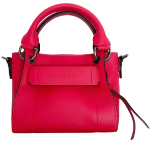 Longchamp Hot Pink Leather Extra Small 3D Crossbody Bag