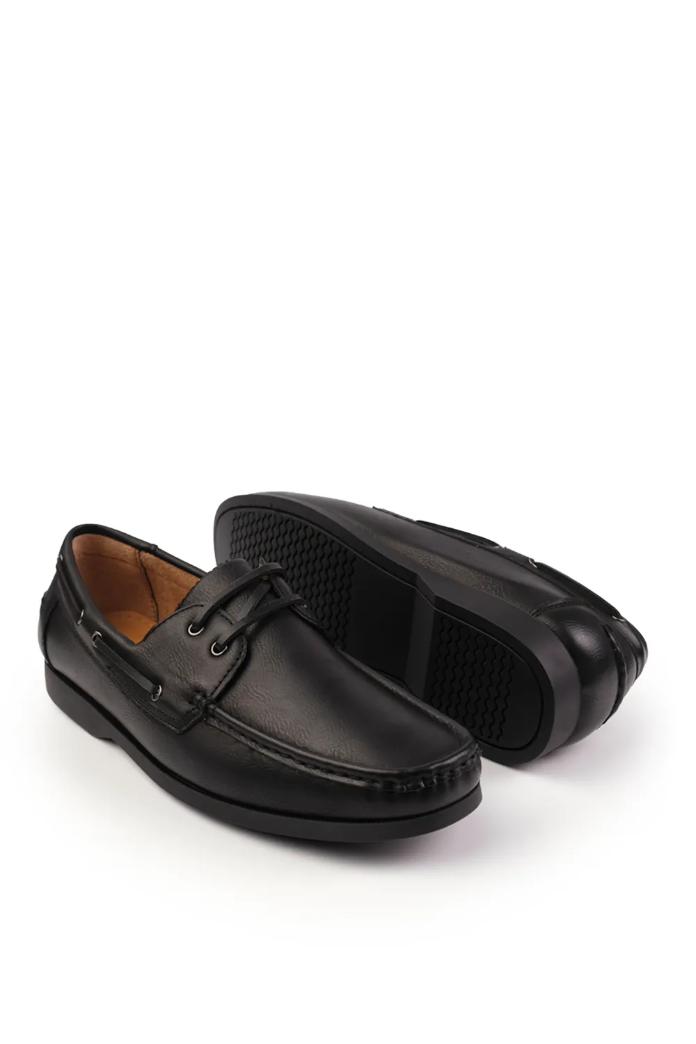 LUCAS BOAT SHOES IN BLACK