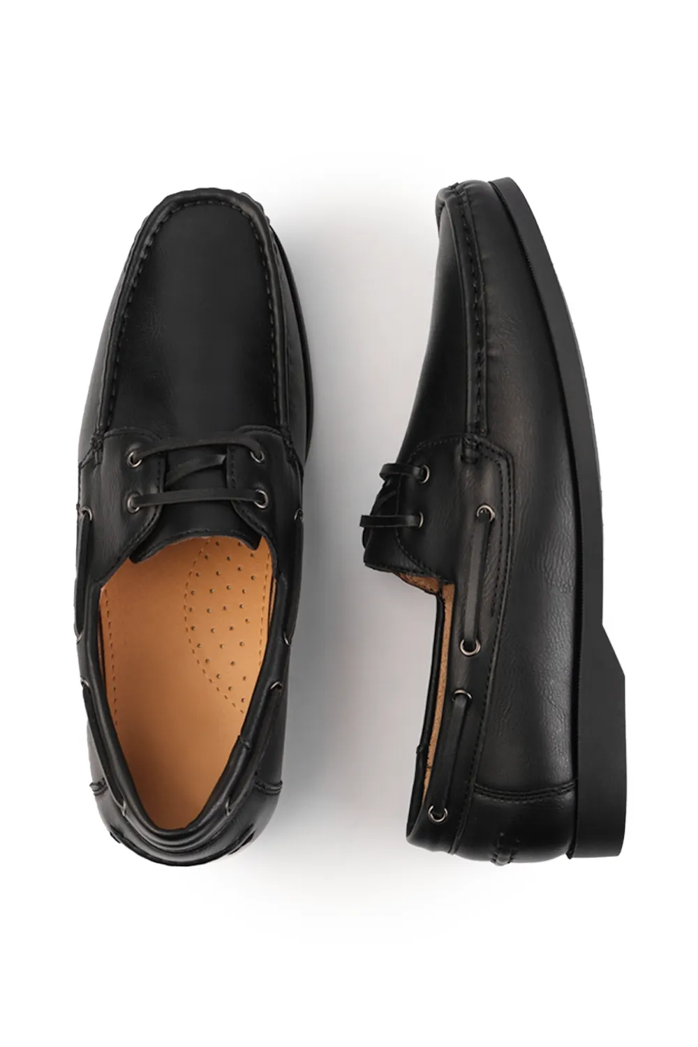 LUCAS BOAT SHOES IN BLACK