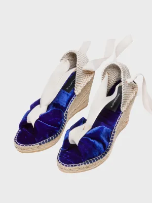 Marine velvet Zafra wedge espadrilles