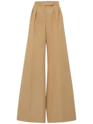 Max Mara   Corte pleated cotton canvas pants 