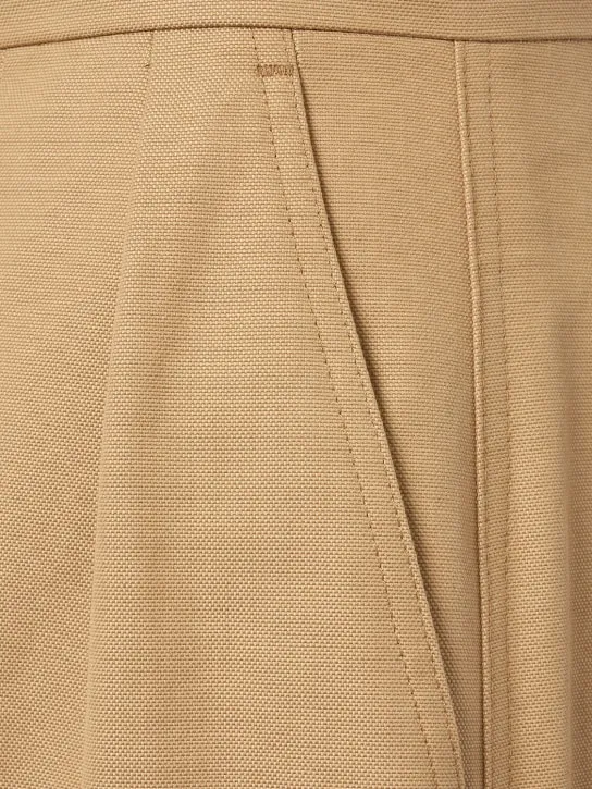 Max Mara   Corte pleated cotton canvas pants 