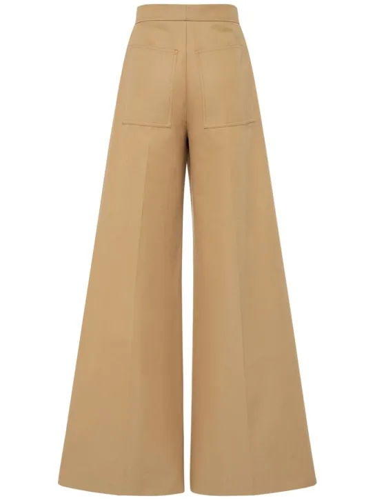 Max Mara   Corte pleated cotton canvas pants 