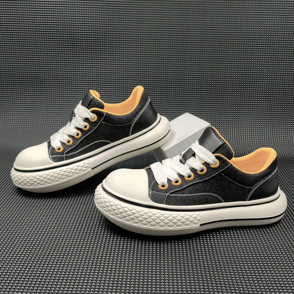 Men Minimalist Fashion Denim Canvas Casual Sneakers