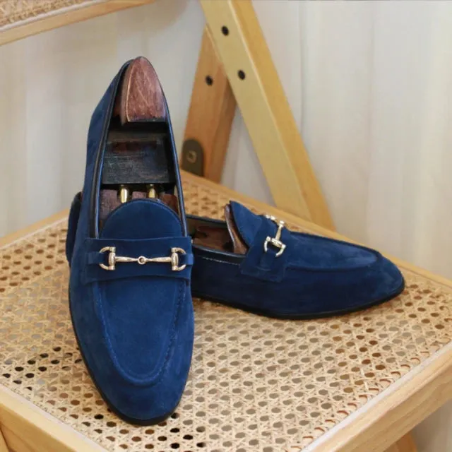 Metal Appliques Suede Classic Loafers