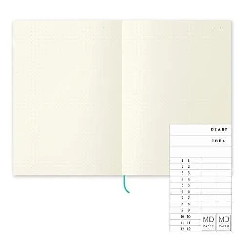 MIDORI 1525 MD Notebook Journal A5 Notepad Life Record Green Frame Square Eye Grid