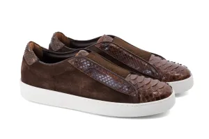 Miguel Python Skin Sneakers - Brown