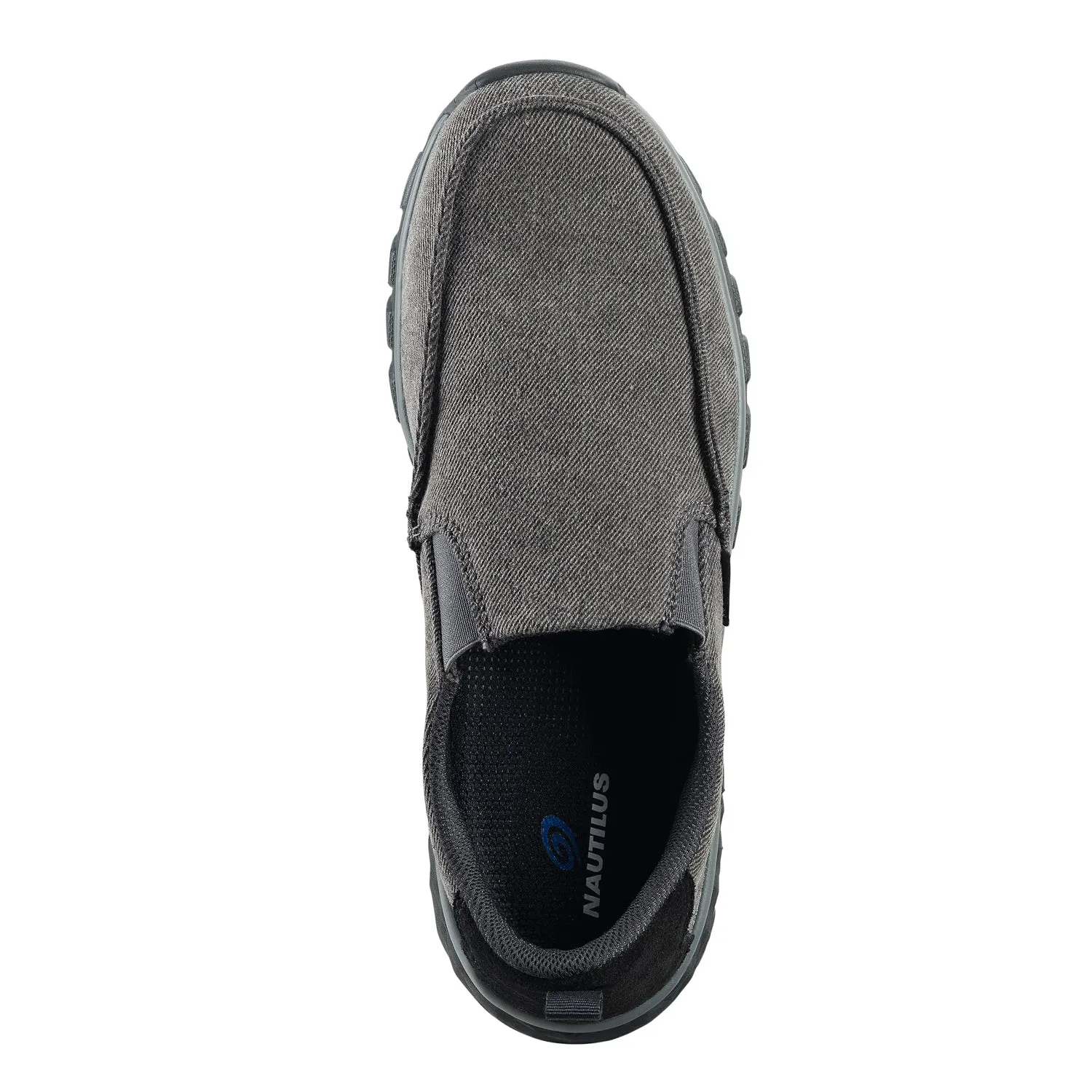 Nautilus Mens Charcoal Textile Alloy Toe Breeze EH Slip-On Work Shoes