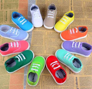 New arrival Size21~30 children shoes child sneakers baby boys sports shoes girls canvas shoes candy colors