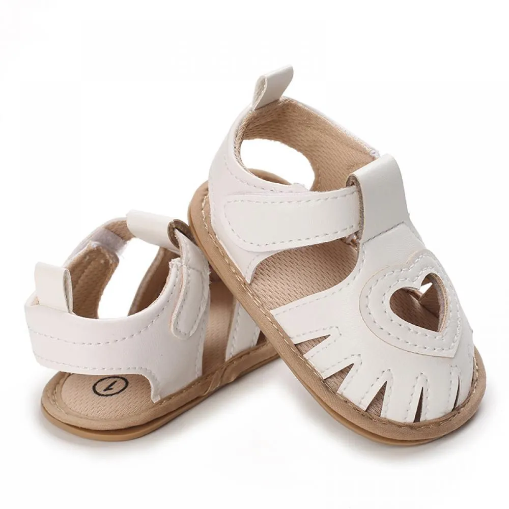 Newborn Baby Girls Summer 0-1 Year Old Heart Hollow Breathable Sandals Girls Shoes Wholesale