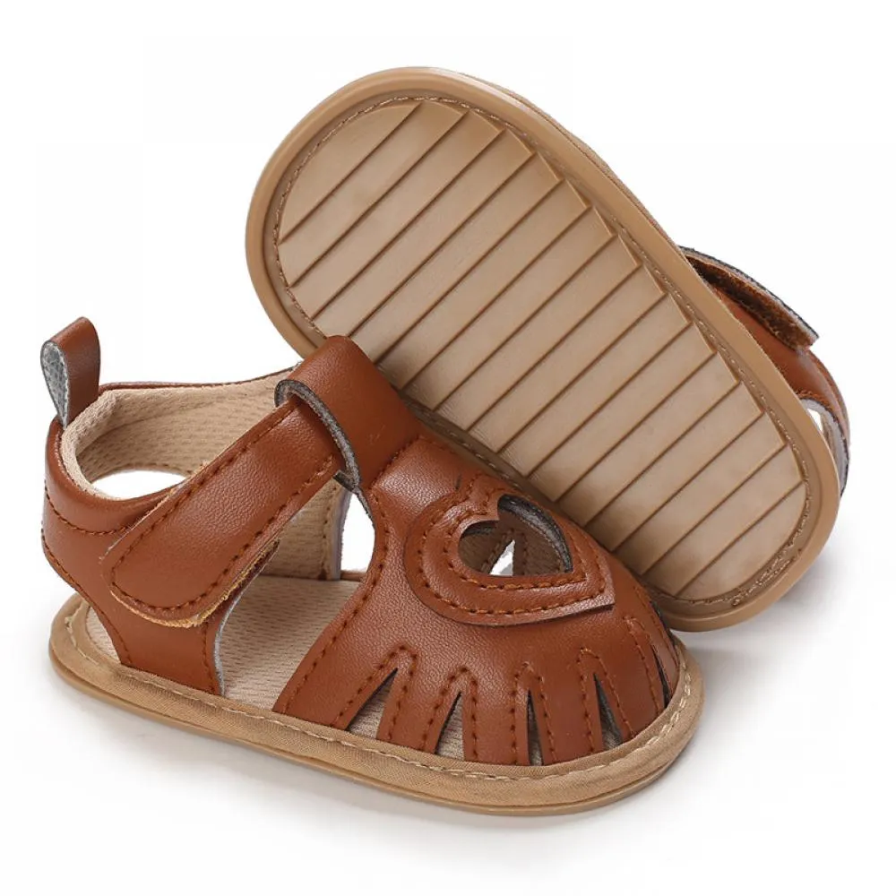 Newborn Baby Girls Summer 0-1 Year Old Heart Hollow Breathable Sandals Girls Shoes Wholesale