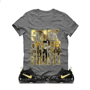 NIKE AIR FOAMPOSITE PRO “BLACK/METALLIC GOLD” 2018 Grey T (Stack Your Profit)