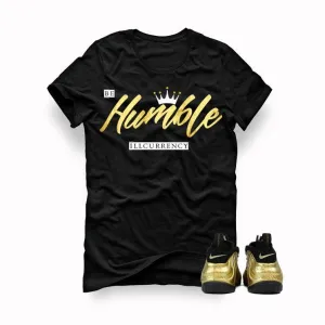 Nike Air Foamposite Pro Metallic Gold Black T Shirt (Be Humble)