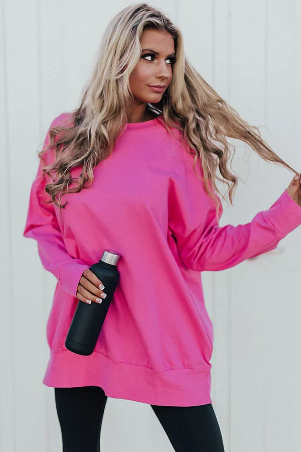 No Place Like Home Tunic Sweatshirt in Pink