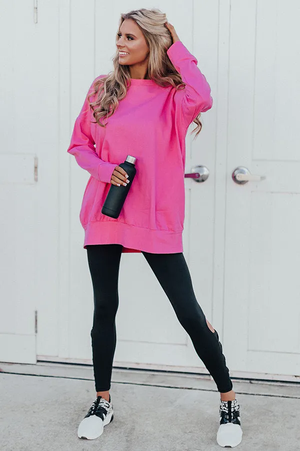 No Place Like Home Tunic Sweatshirt in Pink