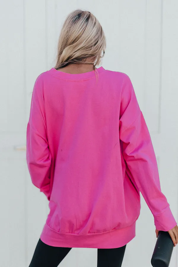 No Place Like Home Tunic Sweatshirt in Pink