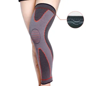 Nylon Knitted Riding Sports Extended Knee Pads, Size: S(Orange Anti-slip)