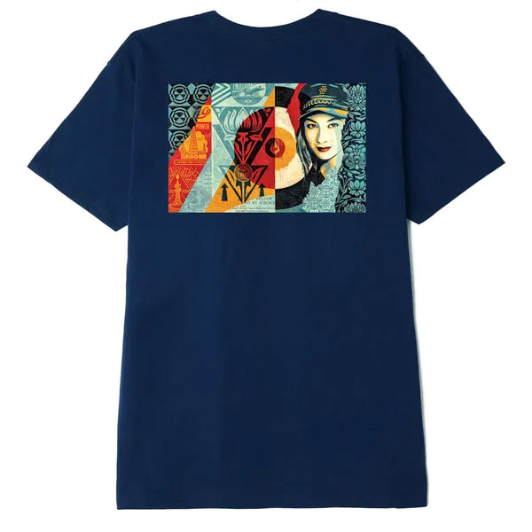 Obey Raise the Level Canvas T-Shirt - Navy