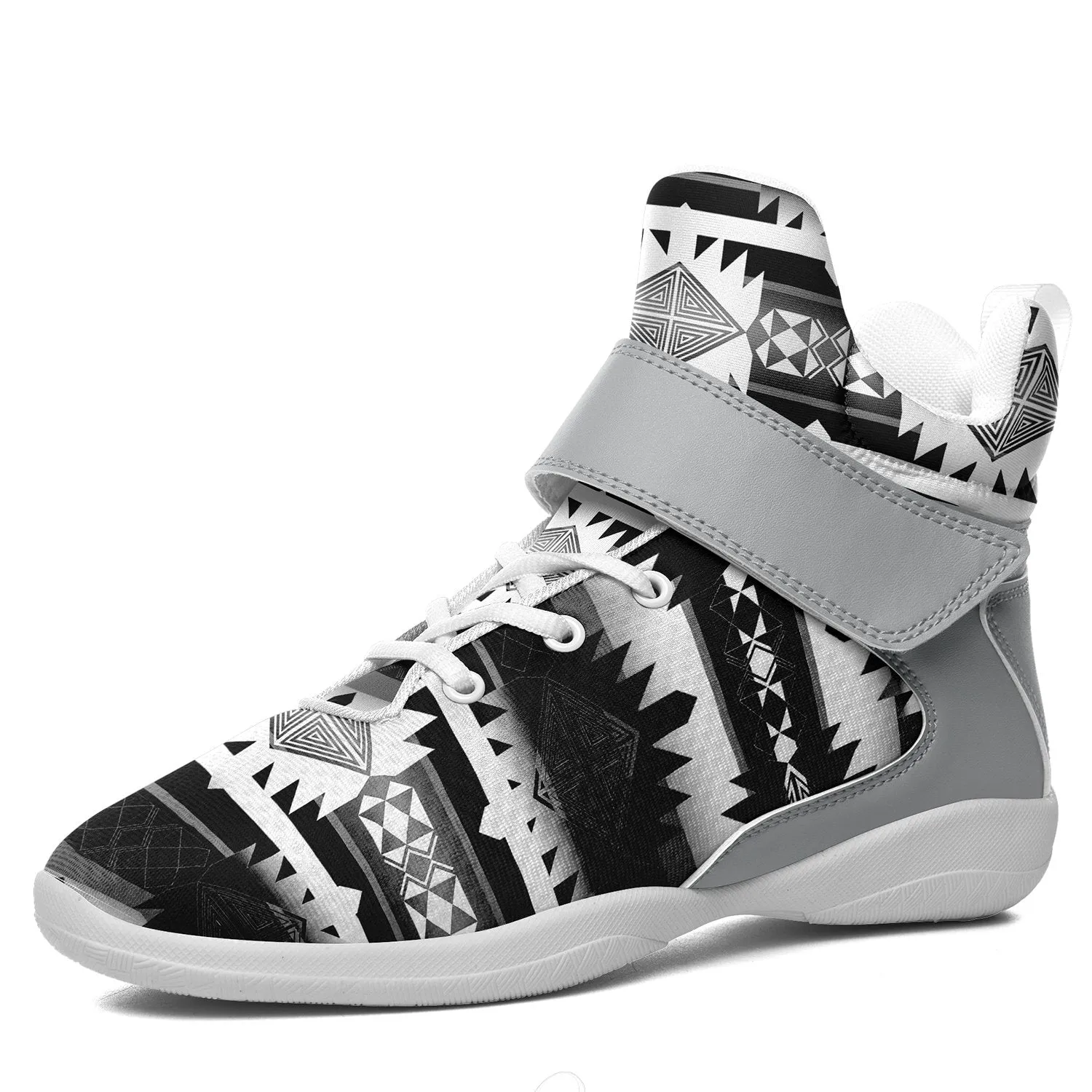 Okotoks Black and White Ipottaa Basketball / Sport High Top Shoes