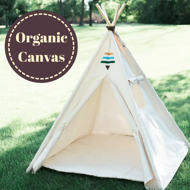 Organic Canvas Kids Tent, Tribal Boho Teepee Childrens Tepee Playhouse, Four Sizes