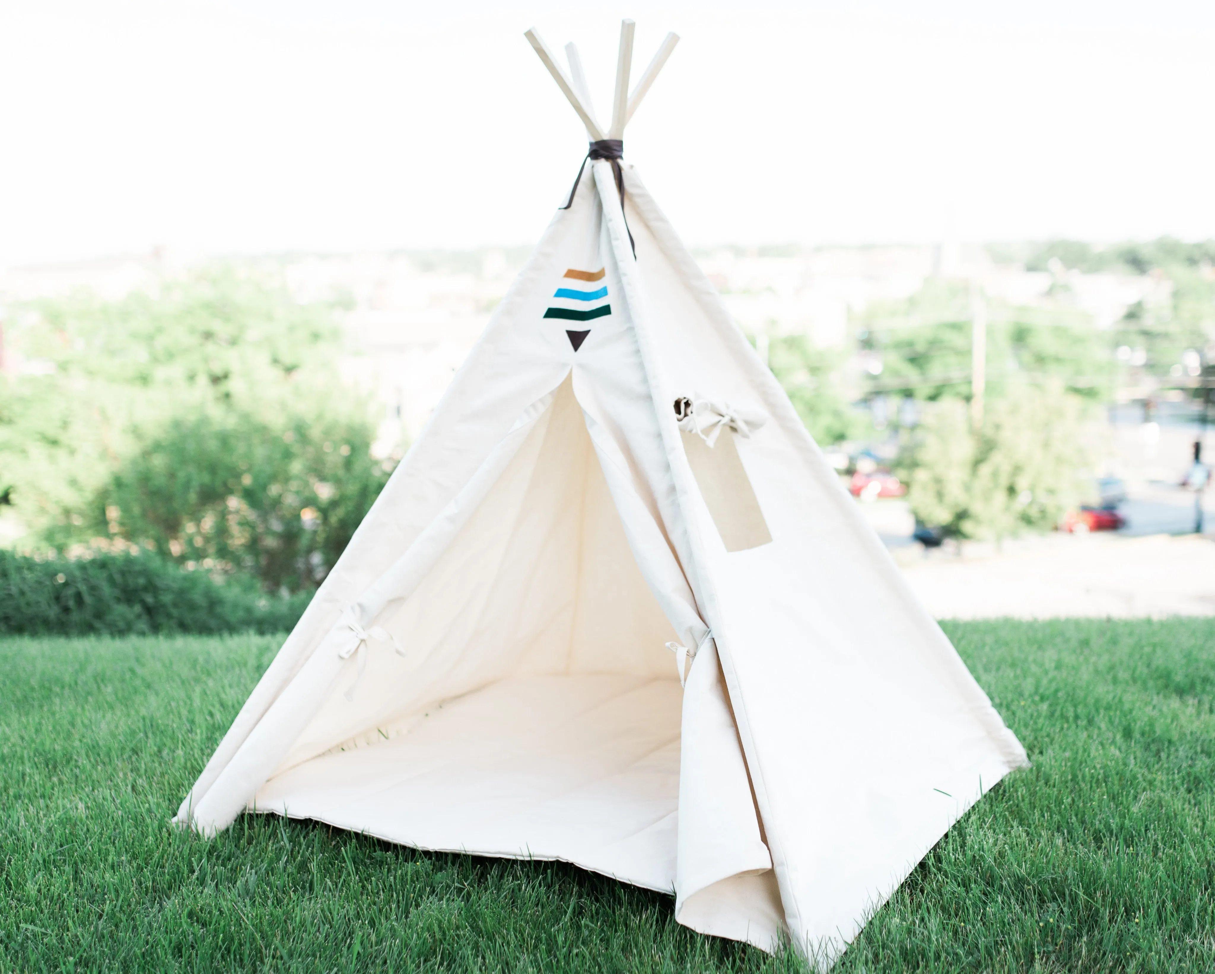 Organic Canvas Kids Tent, Tribal Boho Teepee Childrens Tepee Playhouse, Four Sizes