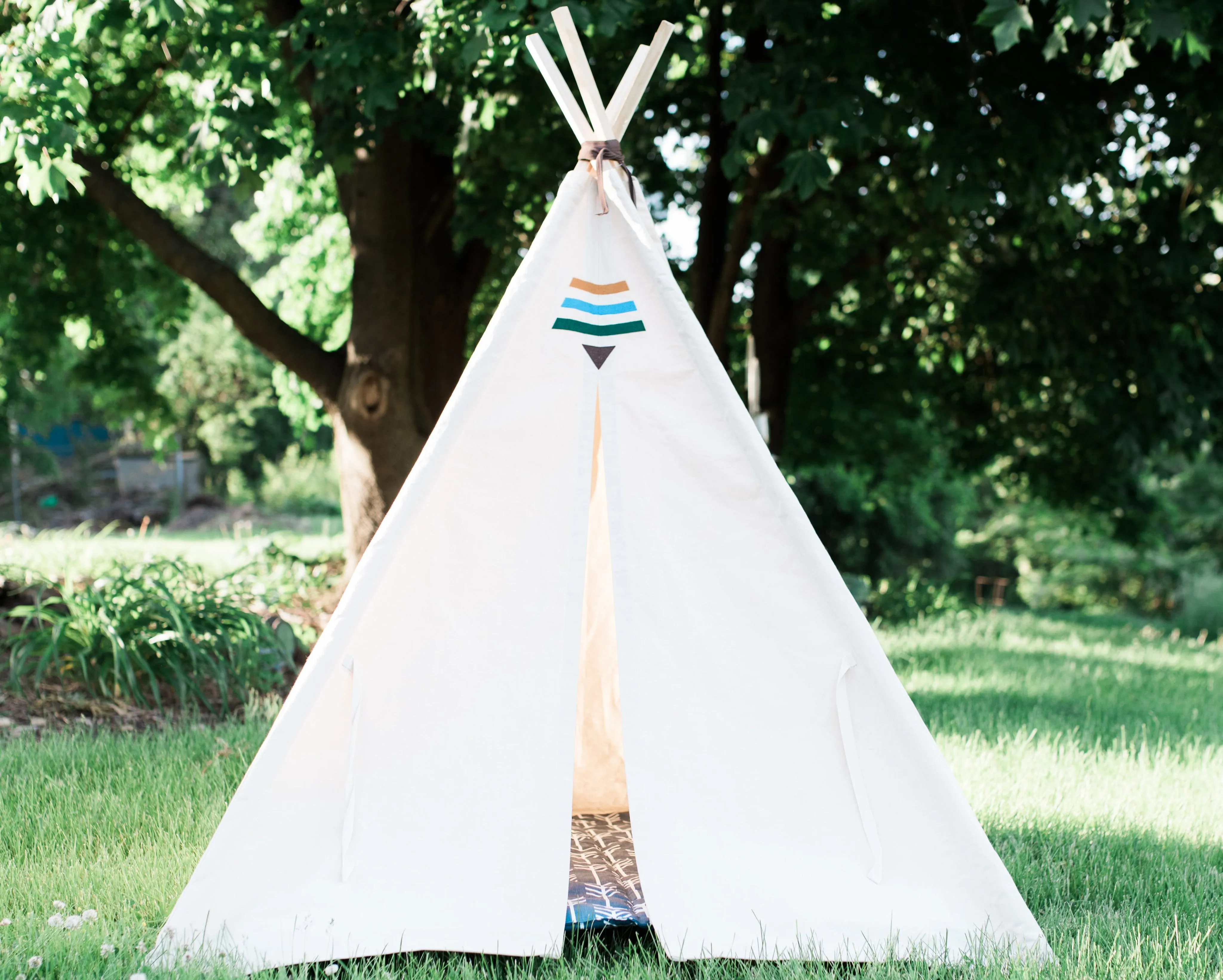 Organic Canvas Kids Tent, Tribal Boho Teepee Childrens Tepee Playhouse, Four Sizes