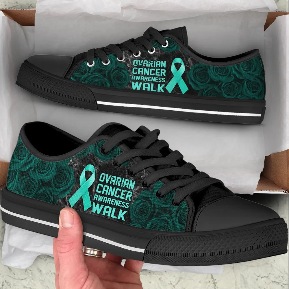 Ovarian Cancer Shoes Awareness Walk Low Top Shoes, Best Canvas Shoes, Low Top Sneaker