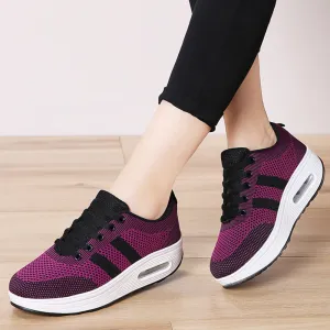 Owlkay Winter Women's Breathable Lightweight Thick-Soled Platform Sports Shoes