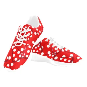 Polka Dots With Red Bows Women's Athletic Shoes