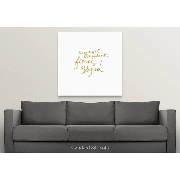 "Beautiful, Fierce, Styled in Gold" Canvas Wall Art