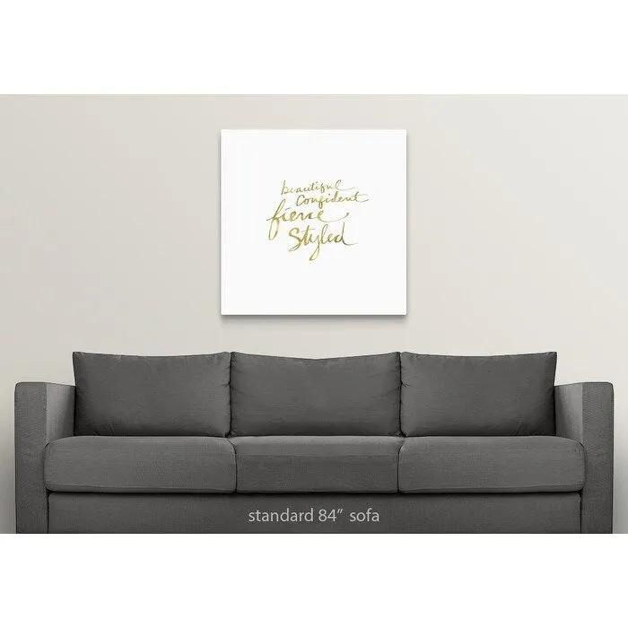 "Beautiful, Fierce, Styled in Gold" Canvas Wall Art