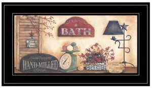 "Country Bath" Collection By Pam Britton, Print, Black Frame