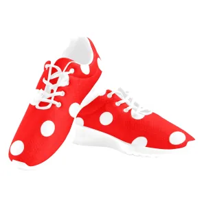 Red With White Polka Dots Men's Athletic Shoes