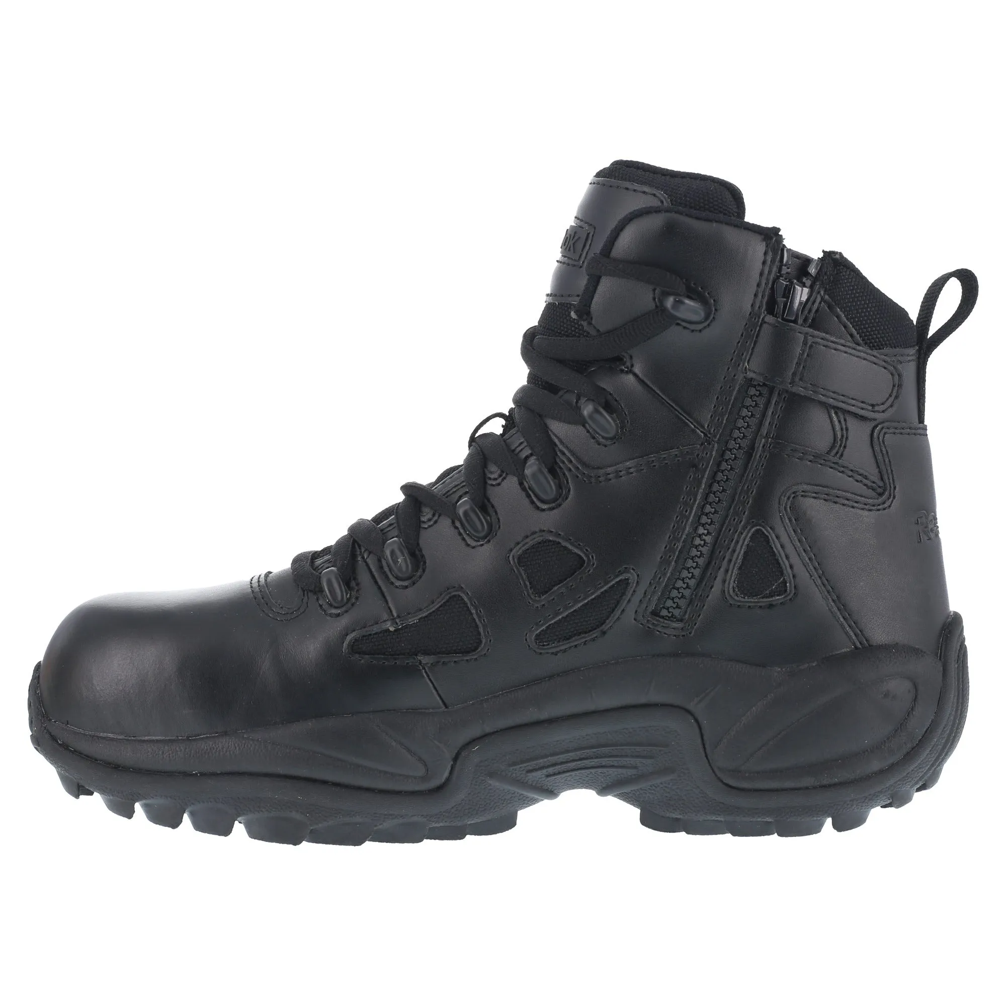 Reebok Mens Black Leather Military Boots RR Stealth 6in CT