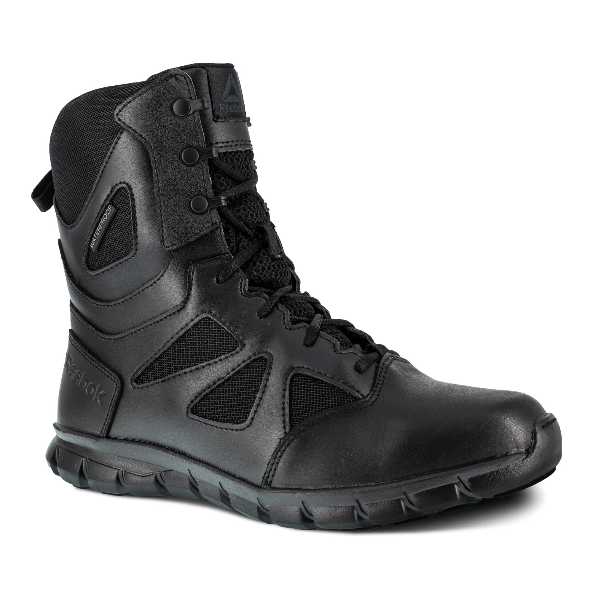 Reebok Womens Black Leather Work Boots Sublite Tactical WP 9 W