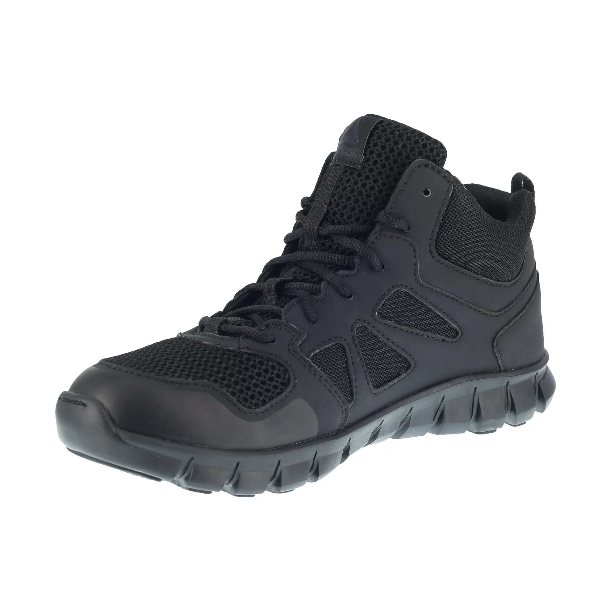 Reebok Womens Black Leather Work Boots Sublite Tactical