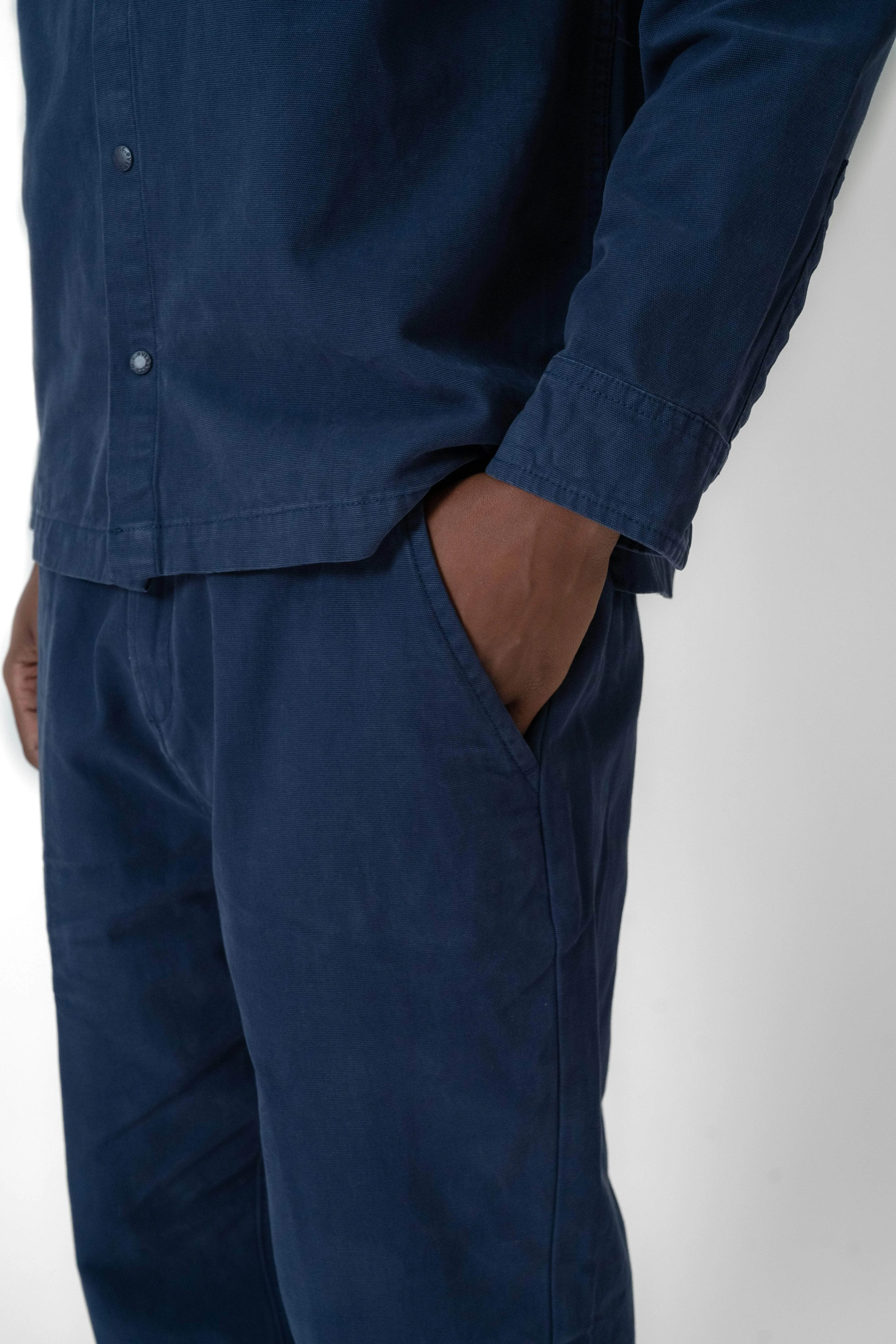 Relaxed-Fit Cotton Canvas Trousers Navy