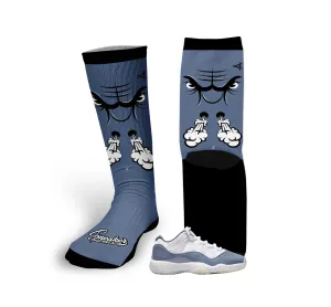 Retro 11 Low Diffused Blue Raging Face Socks