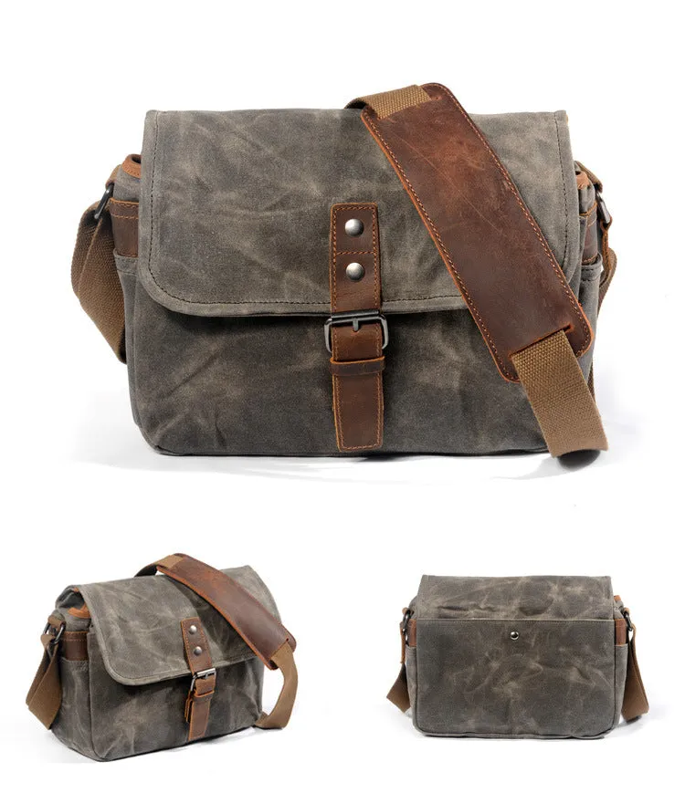 Retro Camera Waxed Canvas Shoulder Bags