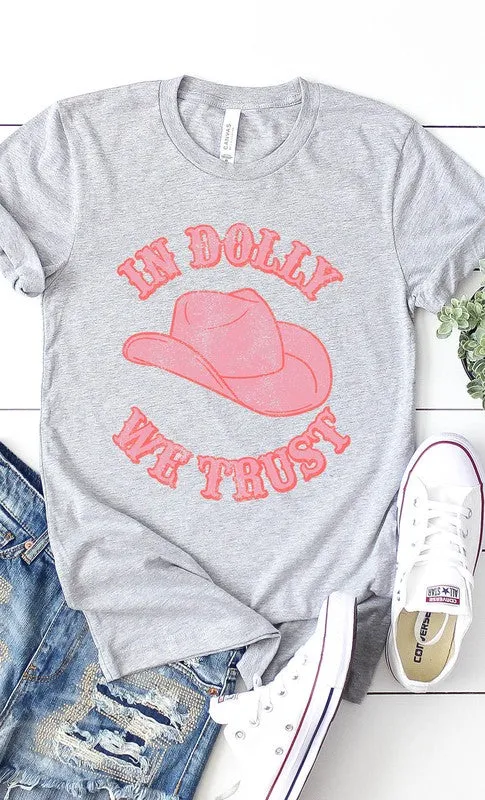 Retro In Dolly We Trust Hat Graphic Tee PLUS